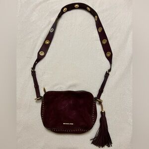 Michael Kors Suede Crossbody with Leather Tassel